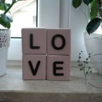 Drewniane kostki z literami, napisami - Kostki z napisem LOVE