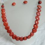 Koral w pastylkach, elegancki, ponaczasowy zestaw biżuterii - 