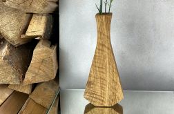 Drewniany wazon z dębu na suszone i świeże kwiaty