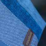 Patchworkowa duża kosmetyczka w kolorze niebieskim - 