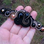 Bransoletka Czerń, Beż, Złoto - 