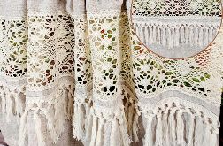 Zazdrostka Firanka Lniana z Frędzlami Boho do Kuchni SHABBY 100/50cm