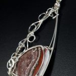 Agat, srebrny wisior z Agatem Crazy Lace - wisior wire wrapped