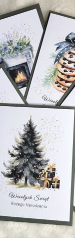 KartkiBN Złoto i Zieleń pakiet 5 szt