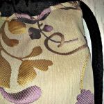 Plecak damski młodzieżowy fioletowe złote - Zaciągany na sznur