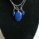 Lapis lazuli z pirytem, wisiorek, kolczyki  - 