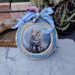 Bombka świąteczna z kotem – ozdoba choinkowa - 4