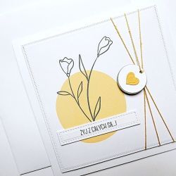 Skromna kartka ręcznie robiona na urodziny 