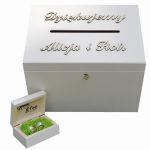 Pudełko na Koperty i Obrączki Ślubne- SEPK+O03 - kuferek i pudełko ślubne