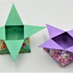 Pudełko gwiazda origami turkusowe kwiaty łąka - 4