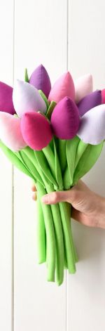 Tulipany - materiałowe kwiaty