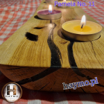 Świecznik drewniany dąb żywica Pamela No. 11 - 