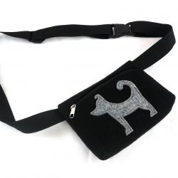 Waist pouch with gray dog