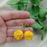 Żółte kolczyki kwiatki wesele ślub na lato - żółte dodatki