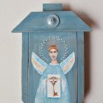 Anioł Klucznik VII, obraz ręcznie malowany na drewnie/desce - 