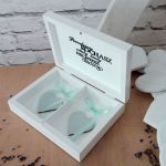 Pudełko na obrączki "LOVE MINT" - Białe ślubne pudełeczko z mietowymi serduszkami Eco Manufaktura2
