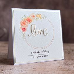 Kartka ślubna w ozdobnej kopercie, WP 42b