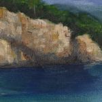 Plaża Nugal, obraz olejny, A. Janik - Zbliżenie Palaża Nugal