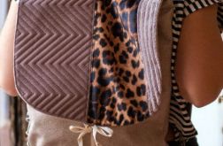 Patchworkowy plecak z klapą panterka