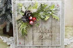 Z szyszkami - kartka bożonarodzeniowa