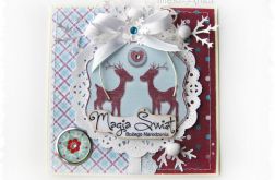 Kartka świąteczna z reniferami