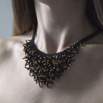 Naszyjnik 'Rafa koralowa' szklane koraliki - Nasyzjnik 'Rafa koralowa' czarne koraliki szklane
