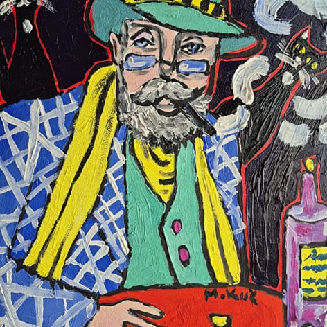 obraz olejny portret męski alchemia nocy