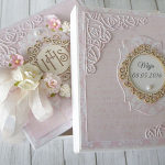 Pamiątka Komunii Św.- pudrowy róż - 