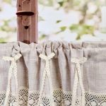 Zazdrostka boho do kuchni lambrekin z koronką kokardki SHABBY 100/45cm - 