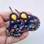 Navy Blue Masai kolczyki sutasz - 