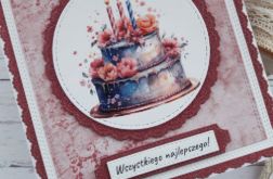 Kartka urodzinowa z tortem 2, dla kobiety