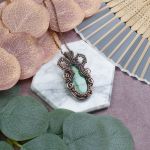Miedziany wisiorek wire wrapping z szatukitem #527 - 