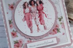 Kartka na wieczór panieński w różu, personalizacja