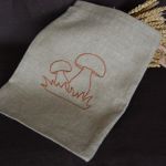 Lniany grzybowy woreczek - 