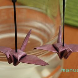 Żurawie - kolczyki origami 