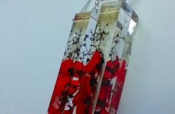 Czerwone Wino - kolczyki z żywicy i srebra