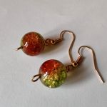 Kolczyki Crackle zielone - Kolczyki wiszące