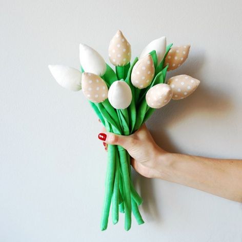 Tulipany - materiałowe kwiaty