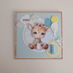 Kartka na roczek urodziny żyrafa z balonikami - Kartka na roczek urodziny żyrafa z balonikami