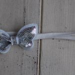 Opaska niemowlęca - Srebrny motylek - 