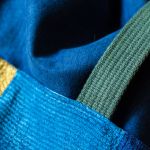 Niebiesko-miodowa patchworkowa torba z kominem do wózka - 