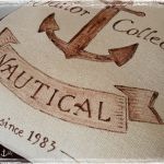 Marynistyczna poszewka na poduszkę  w stylu vintage - kotwica - 