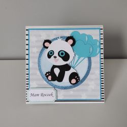 Kartka na roczek panda