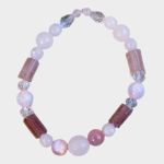 bransoletka kwarc różowy i truskawkowy - bez tła