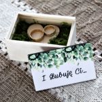 Małe pudełko na obrączki - Personalizowane - Małe personalizowane pudełko na obrączki rózne wzory eukaliptus kwiaty obrączki