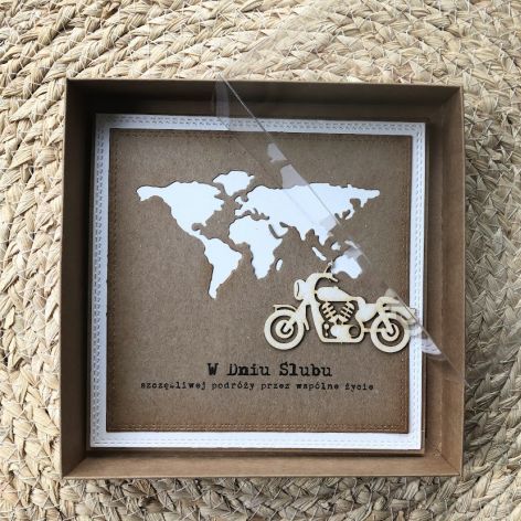 035,Kartka na ślub w szczęśliwą podróż z motorem