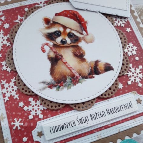 Kartka świąteczna z uroczym szopem