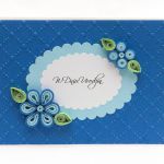 Kartka urodzinowa, niebieska, quilling - 
