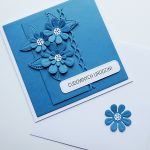 Kartka urodzinowa z życzeniami - ciemnoniebieska - Ręcznie robiona kartka urodzinowa