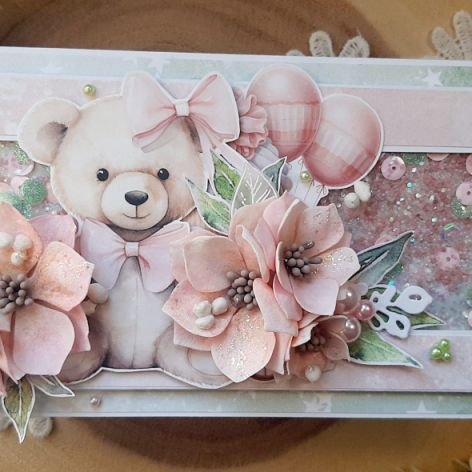 Kartka z shakerem dla dziewczynki